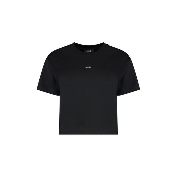 A P C A.P.C. Cotton Boxy Fit T-Shirt Women BLACK T-Shirts & Tops